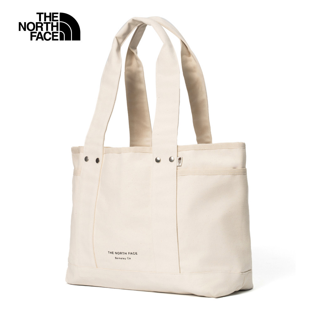 【10/25 00點週末限定】The North Face北面男女款白色大容量LOGO帆布休閒托特包｜88TNLE7