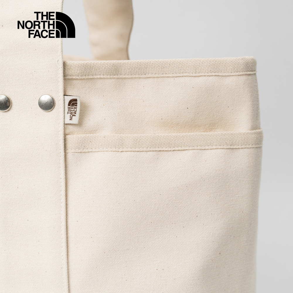 【10/25 00點週末限定】The North Face北面男女款白色大容量LOGO帆布休閒托特包｜88TNLE7