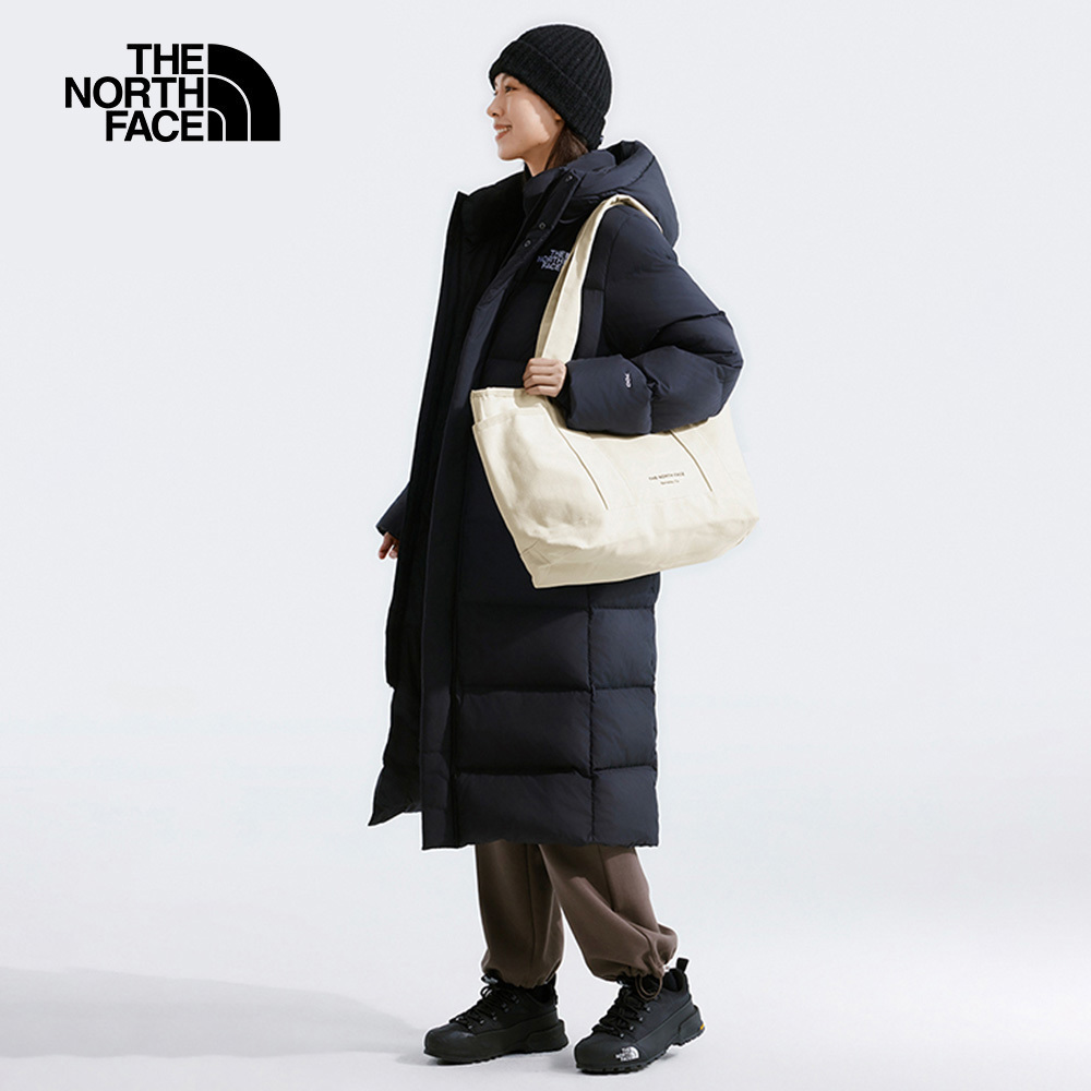 【10/25 00點週末限定】The North Face北面男女款白色大容量LOGO帆布休閒托特包｜88TNLE7