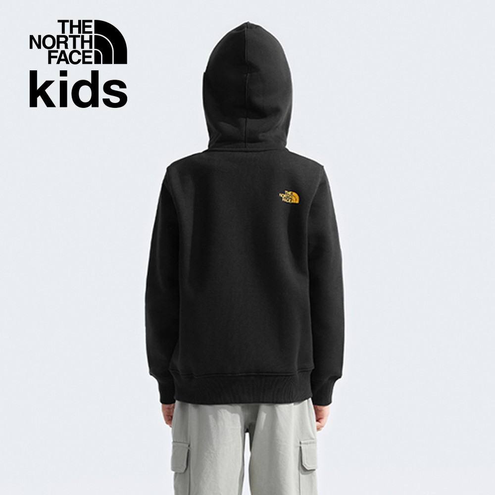 The North Face北面兒童黑色舒適保暖可愛滑雪北極熊印花連帽外套｜89XYJK3