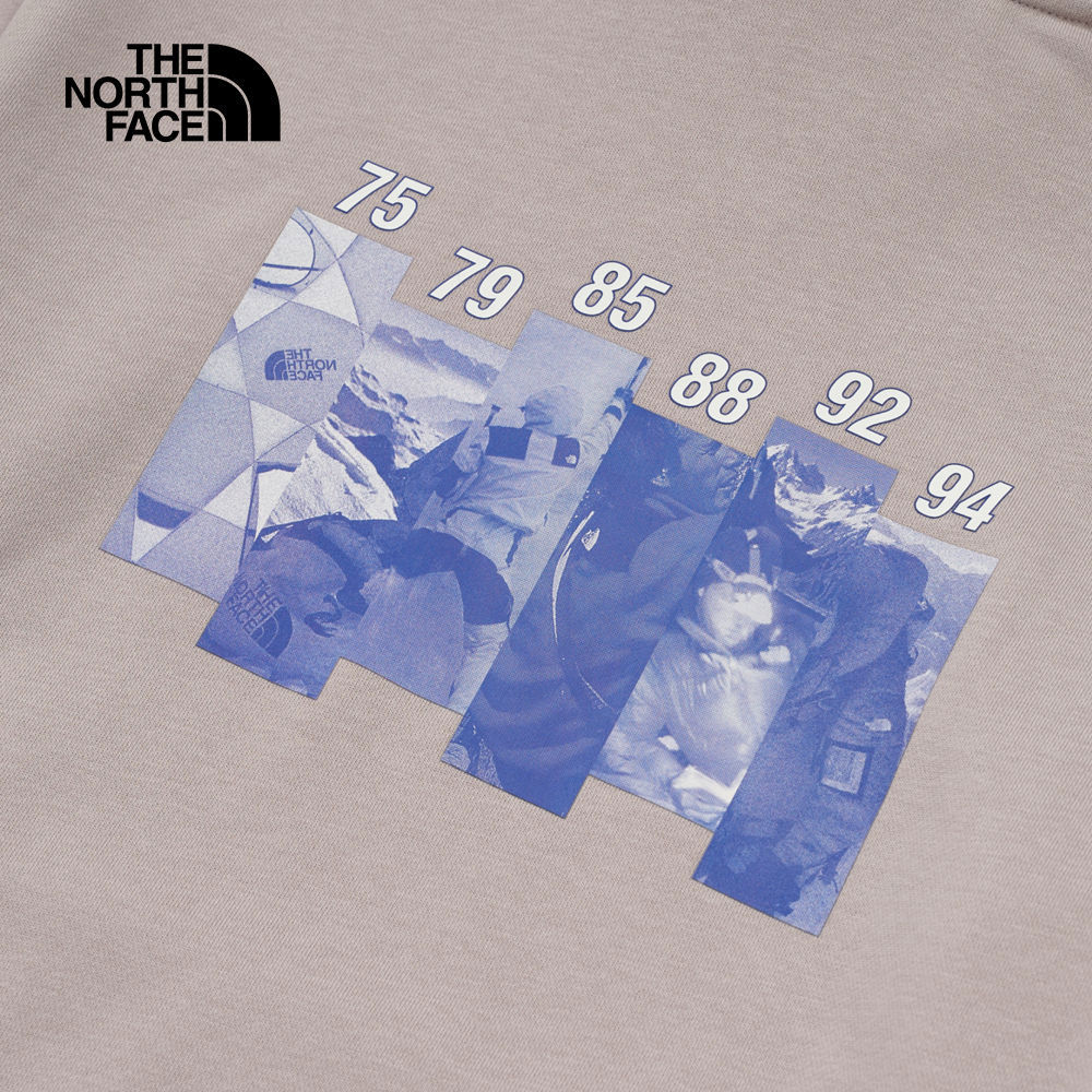 【10/24 12點週末限定】The North Face北面男女款灰色舒適保暖大尺寸印花休閒長袖帽T｜8ATD1OA