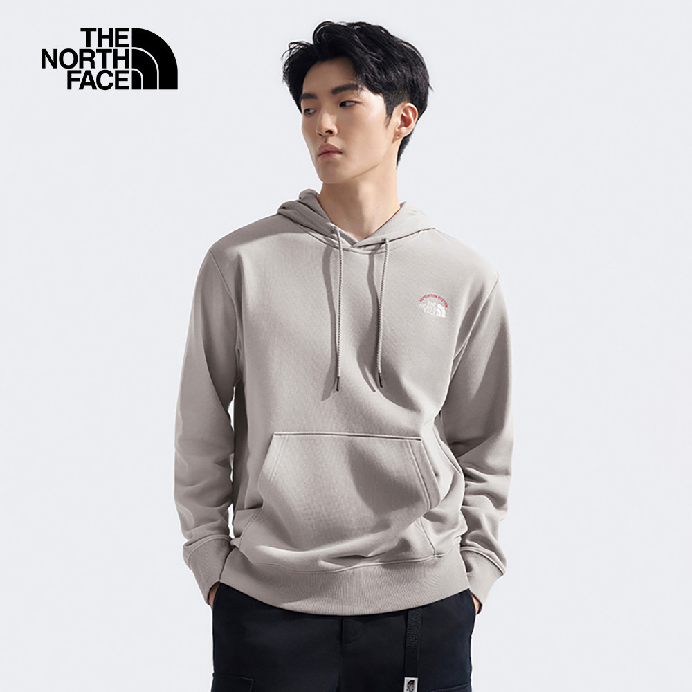 【10/24 12點週末限定】The North Face北面男女款灰色舒適保暖大尺寸印花休閒長袖帽T｜8ATD1OA