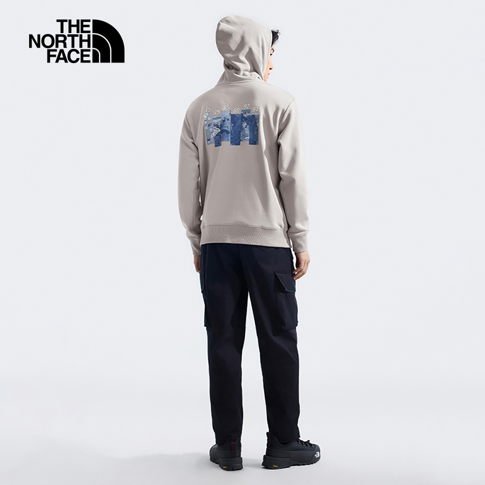 【10/24 12點週末限定】The North Face北面男女款灰色舒適保暖大尺寸印花休閒長袖帽T｜8ATD1OA