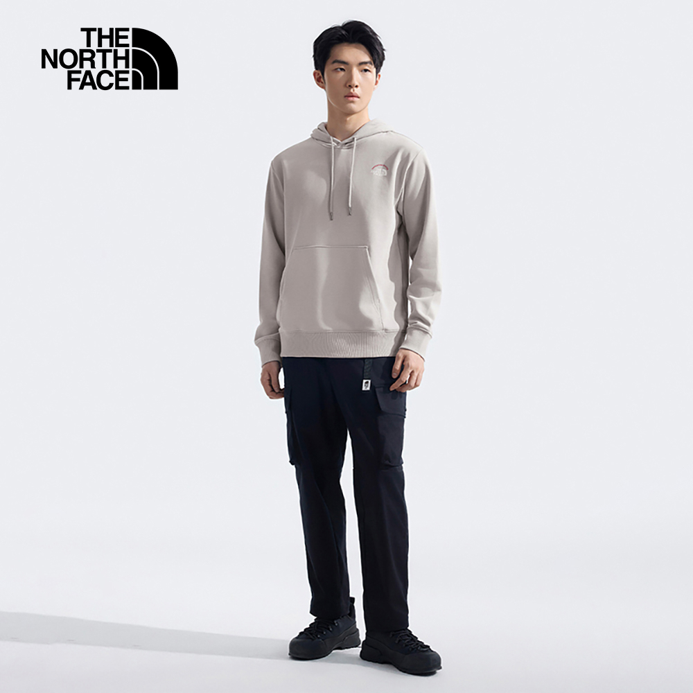 【10/24 12點週末限定】The North Face北面男女款灰色舒適保暖大尺寸印花休閒長袖帽T｜8ATD1OA