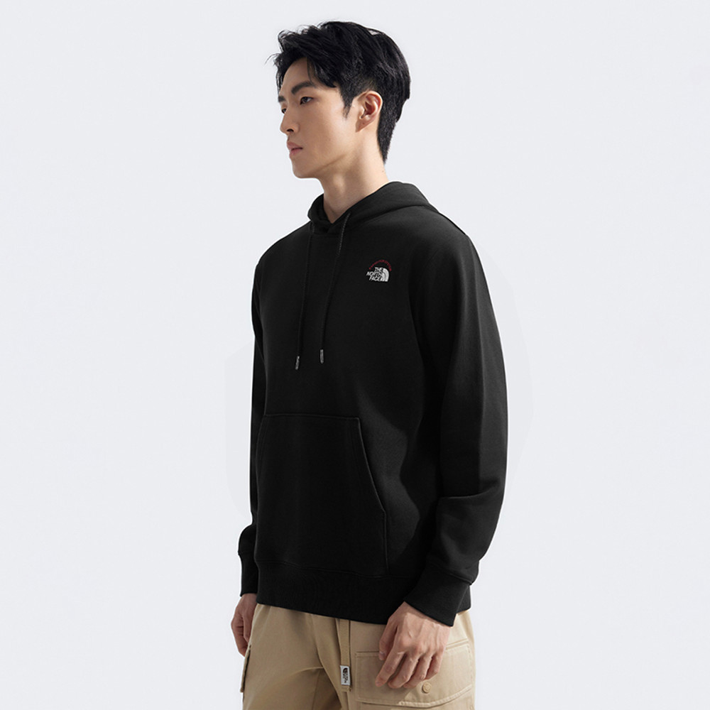 【10/24 12點週末限定】The North Face北面男女款黑色舒適保暖大尺寸印花休閒長袖帽T｜8ATDJK3