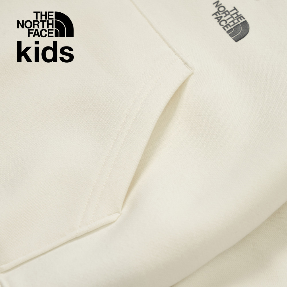 The North Face北面兒童米白色舒適保暖可愛北極熊印花休閒長袖帽T｜8ATZQLI