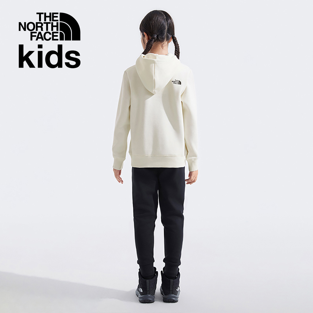 The North Face北面兒童米白色舒適保暖可愛北極熊印花休閒長袖帽T｜8ATZQLI