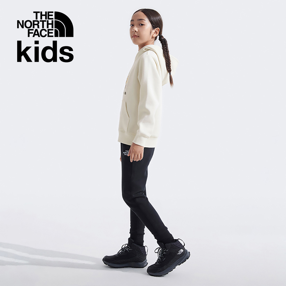The North Face北面兒童米白色舒適保暖可愛北極熊印花休閒長袖帽T｜8ATZQLI