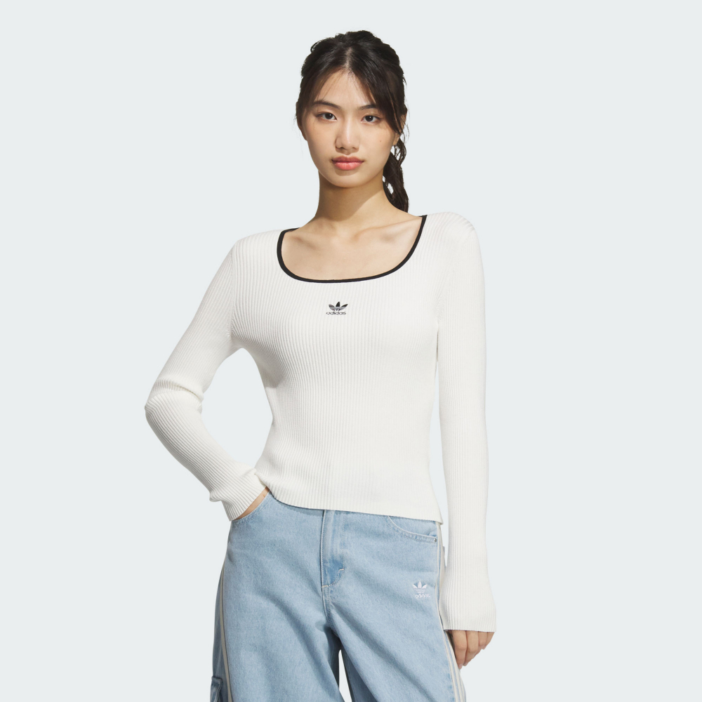 Adidas 短版長袖上衣｜部分由回收材料製成－运动品牌专卖