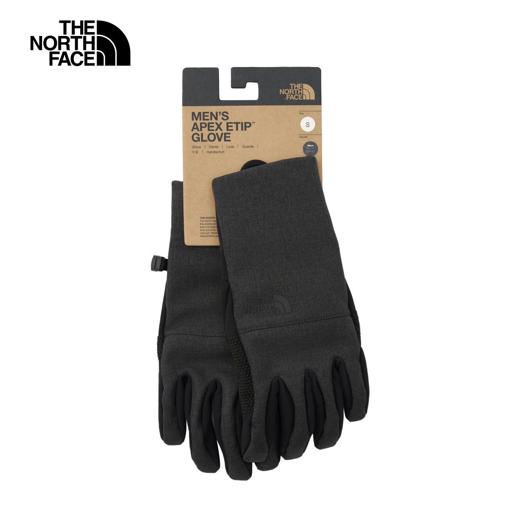The North Face北面男款深灰色DWR防潑水可觸控手套｜89R9DYZ