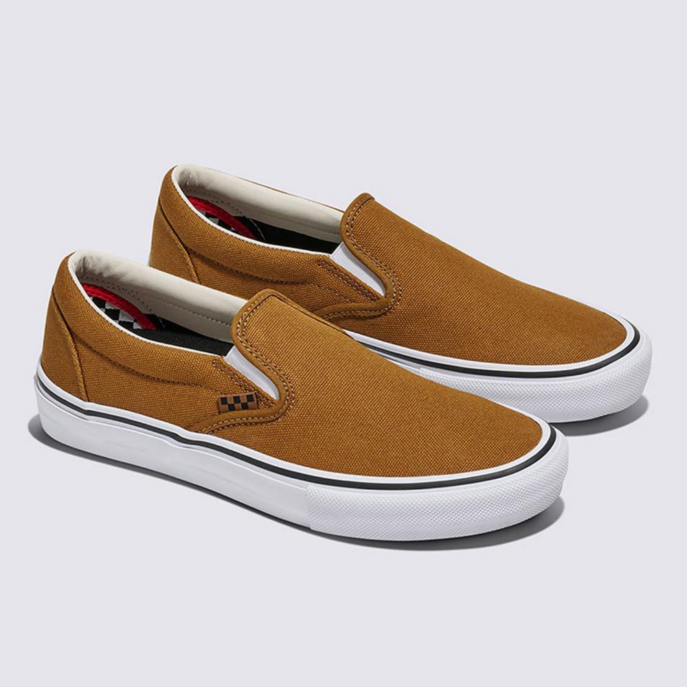 Vans Skate Slip-On 男女款棕色專業滑板鞋