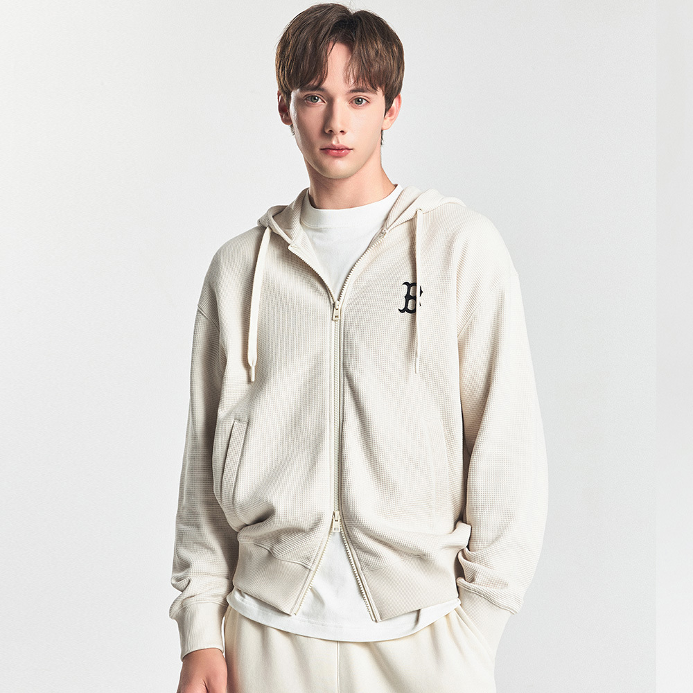 MLB 小Logo拉鍊連帽外套 波士頓紅襪隊 (3ATRB0846-43CRD)