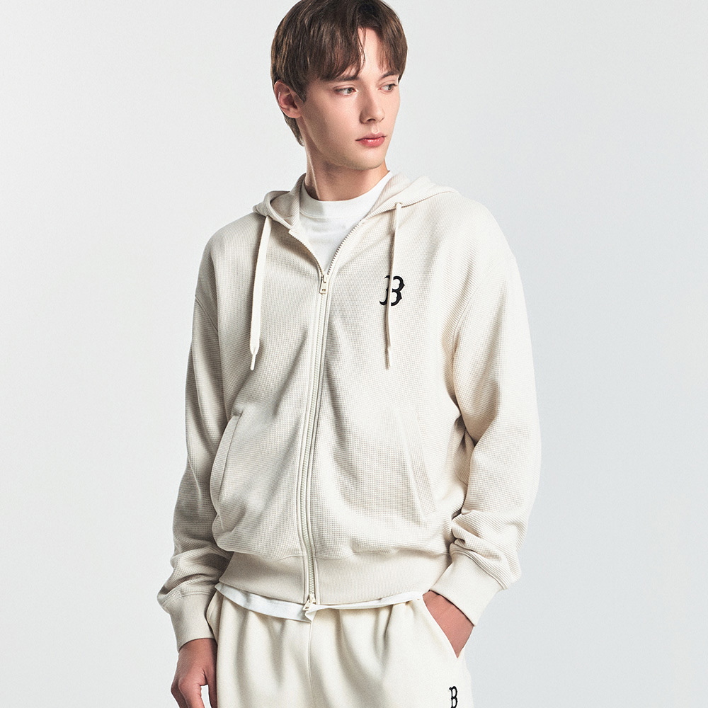 MLB 小Logo拉鍊連帽外套 波士頓紅襪隊 (3ATRB0846-43CRD)