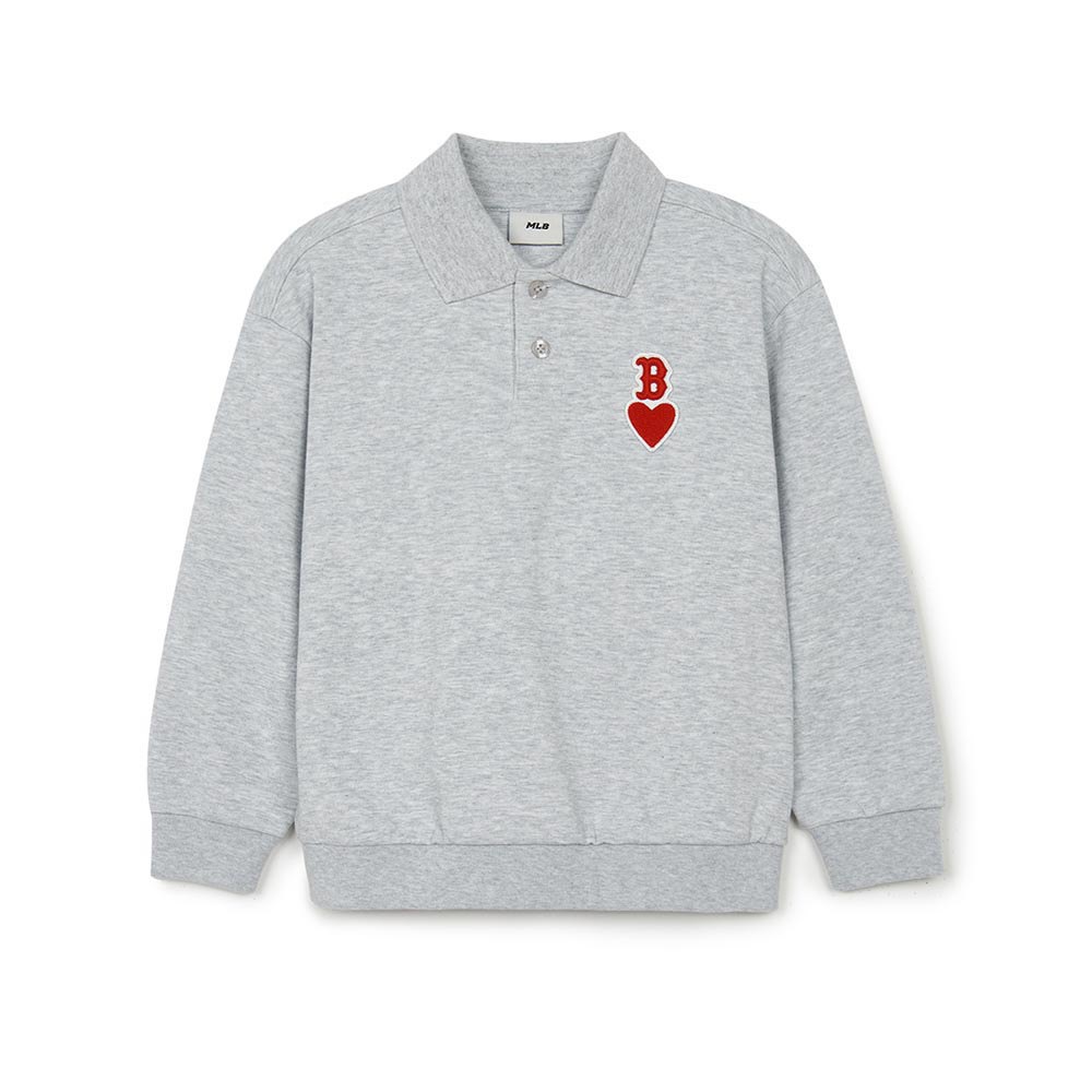 MLB KIDS 運動套裝 大學T+棉褲 童裝 Heart系列 波士頓紅襪隊 (7AS2H0144-43MGL)