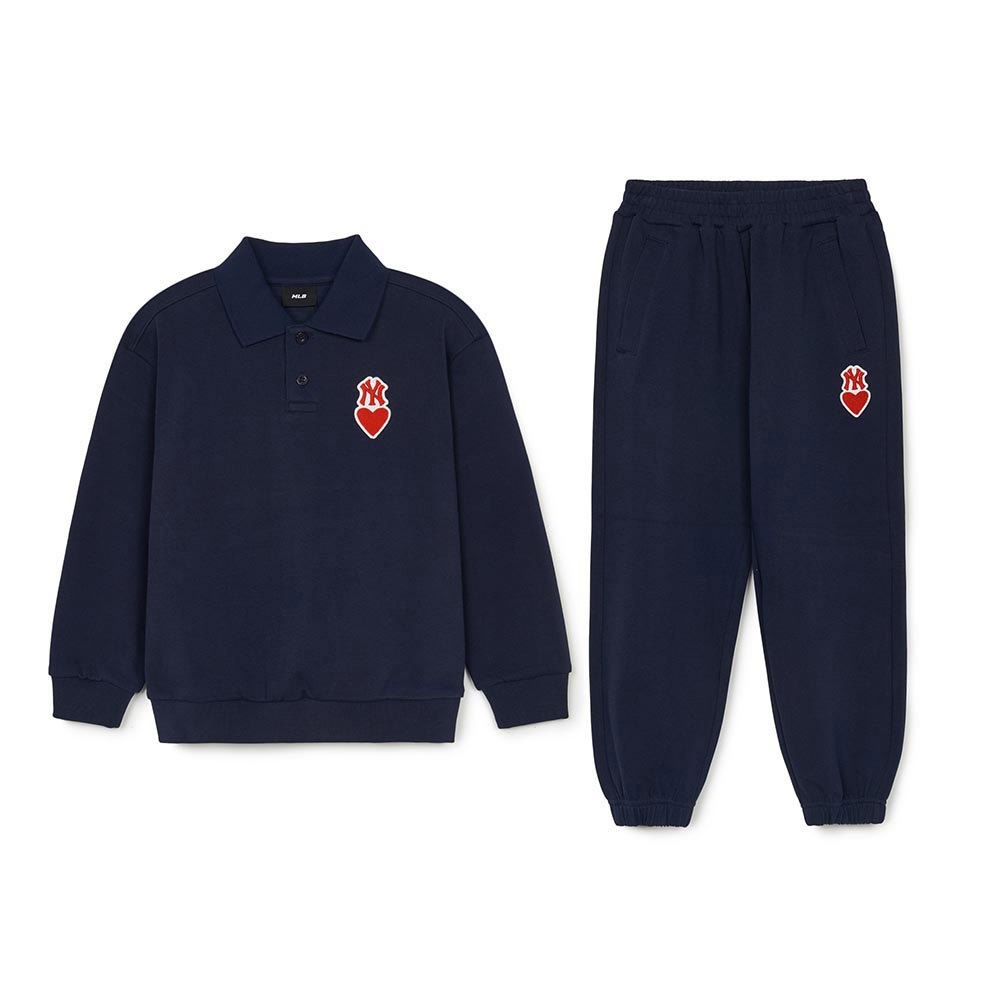 MLB Korea MLB KIDS 運動套裝 大學T+棉褲 童裝 Heart系列 紐約洋基隊 (7AS2