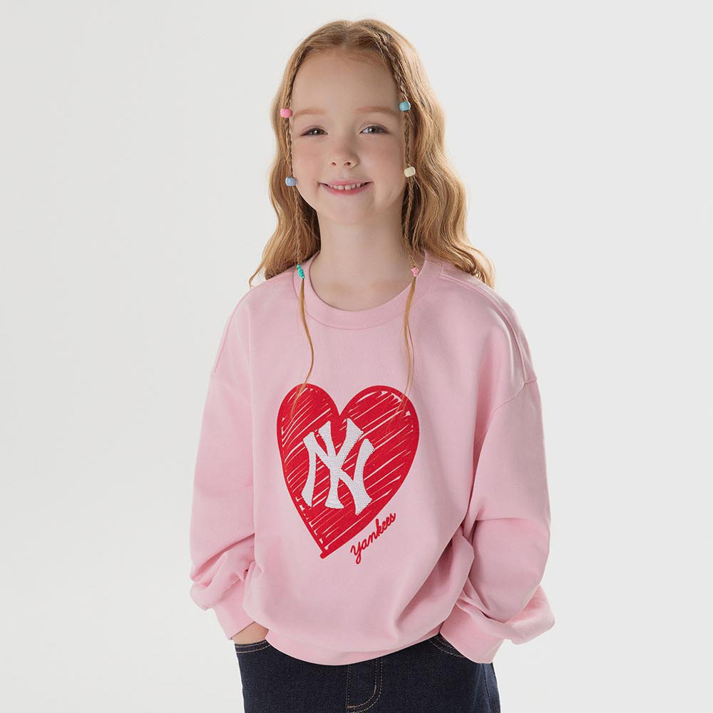 MLB KIDS 大學T 童裝 Heart系列 紐約洋基隊 (7FMTH0344-50PKL)