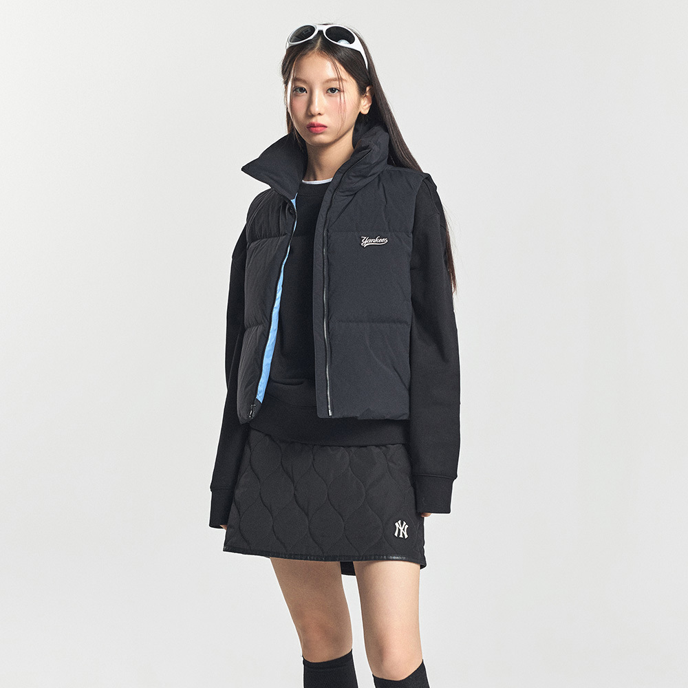 MLB 女版鋪棉短裙 紐約洋基隊 (3FSKB0146-50BKS)