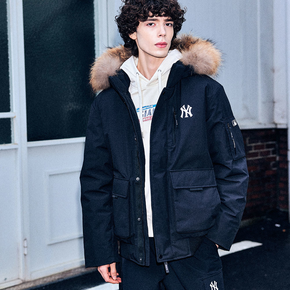 MLB 連帽羽絨外套 紐約洋基隊 (3ADJB1546-50BKS)