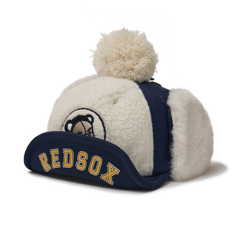 MLB KIDS 毛絨遮耳帽 護耳棒球帽 雷鋒帽 Mega Bear系列 波士頓紅襪隊 (7AWM