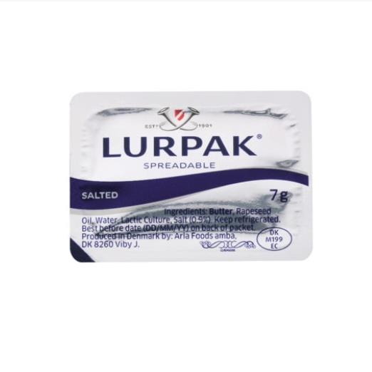 丹麥LURPAK銀寶淡鹽脂肪抹醬 7gｘ8入（航空版麵包抹醬 ）