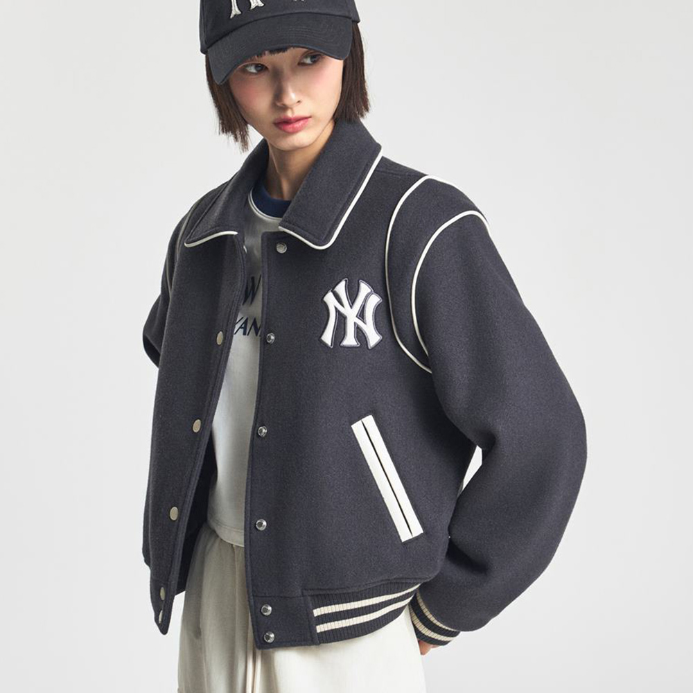 MLB Korea MLB 女版羊毛翻領棒球外套 Varsity系列 紐約洋基隊 (3FJPV1046-5