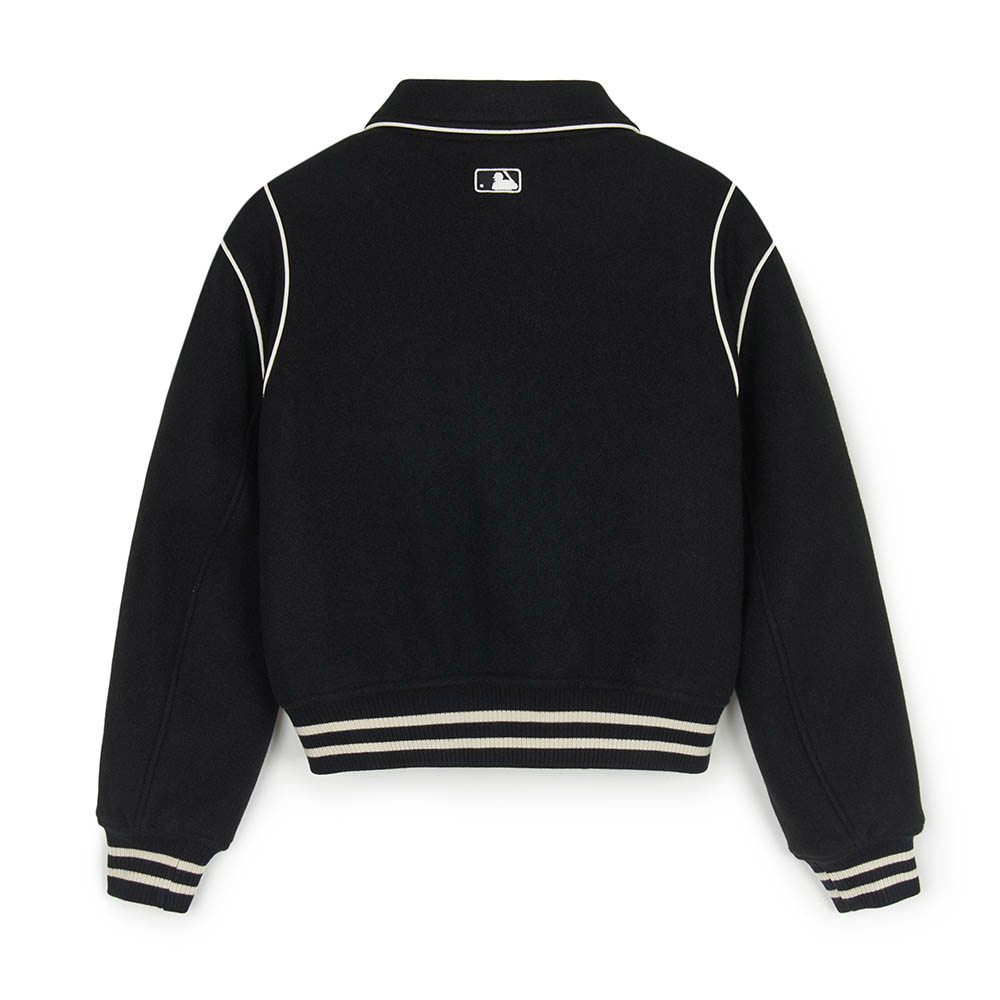 MLB 女版羊毛翻領棒球外套 Varsity系列 紐約洋基隊 (3FJPV1046-50BKS)