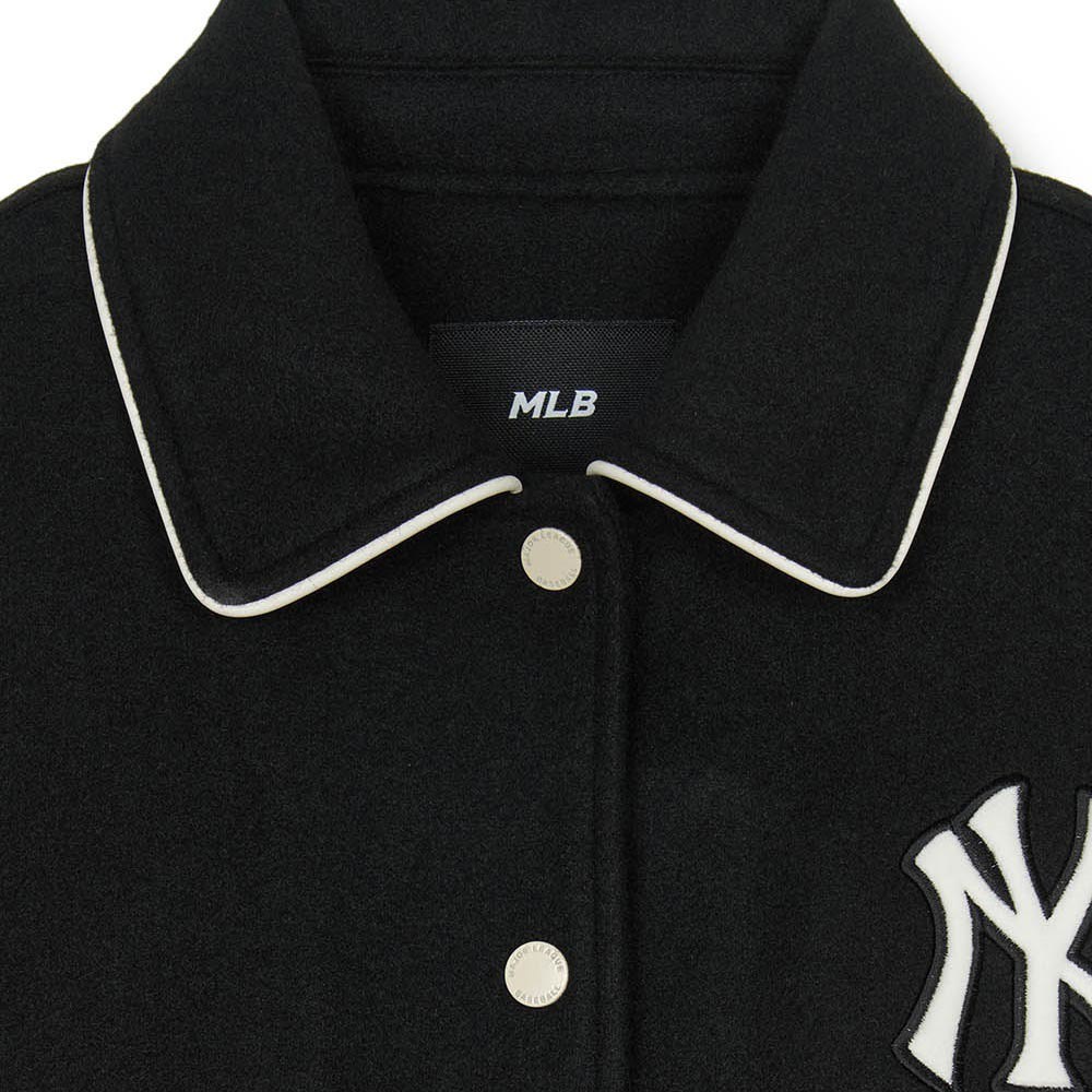 MLB 女版羊毛翻領棒球外套 Varsity系列 紐約洋基隊 (3FJPV1046-50BKS)