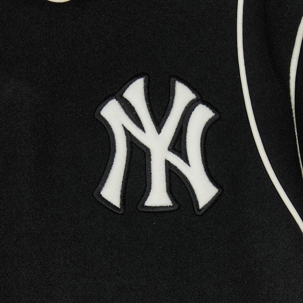 MLB 女版羊毛翻領棒球外套 Varsity系列 紐約洋基隊 (3FJPV1046-50BKS)