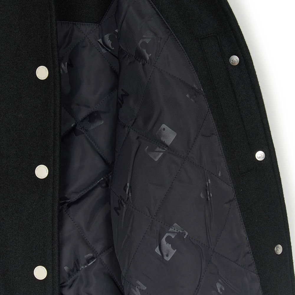 MLB 女版羊毛翻領棒球外套 Varsity系列 紐約洋基隊 (3FJPV1046-50BKS)