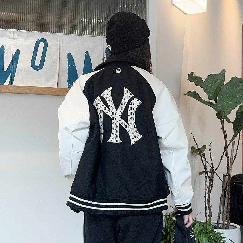 MLB 棒球外套 羊毛外套 夾克 Monogram系列 紐約洋基隊 (3AJPM1146-50BKS)｜