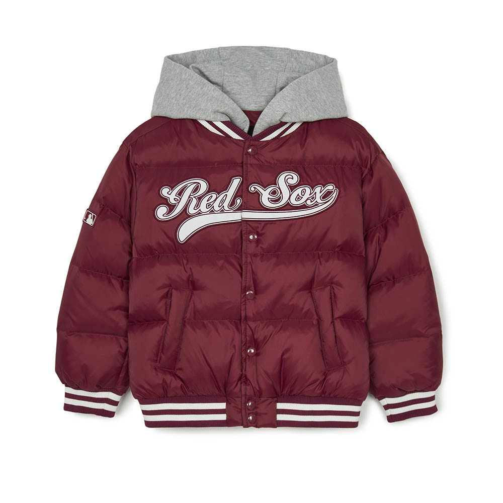 MLB KIDS 輕量連帽羽絨外套 童裝 Varsity系列 波士頓紅襪隊 (7ADJV0146-43BDS)
