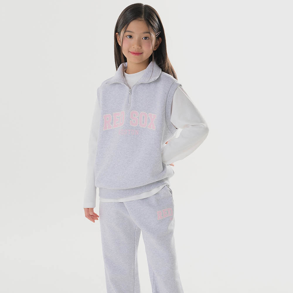 MLB Korea MLB KIDS 運動套裝 長袖T恤+背心+長褲 童裝 Varsity系列 波士頓