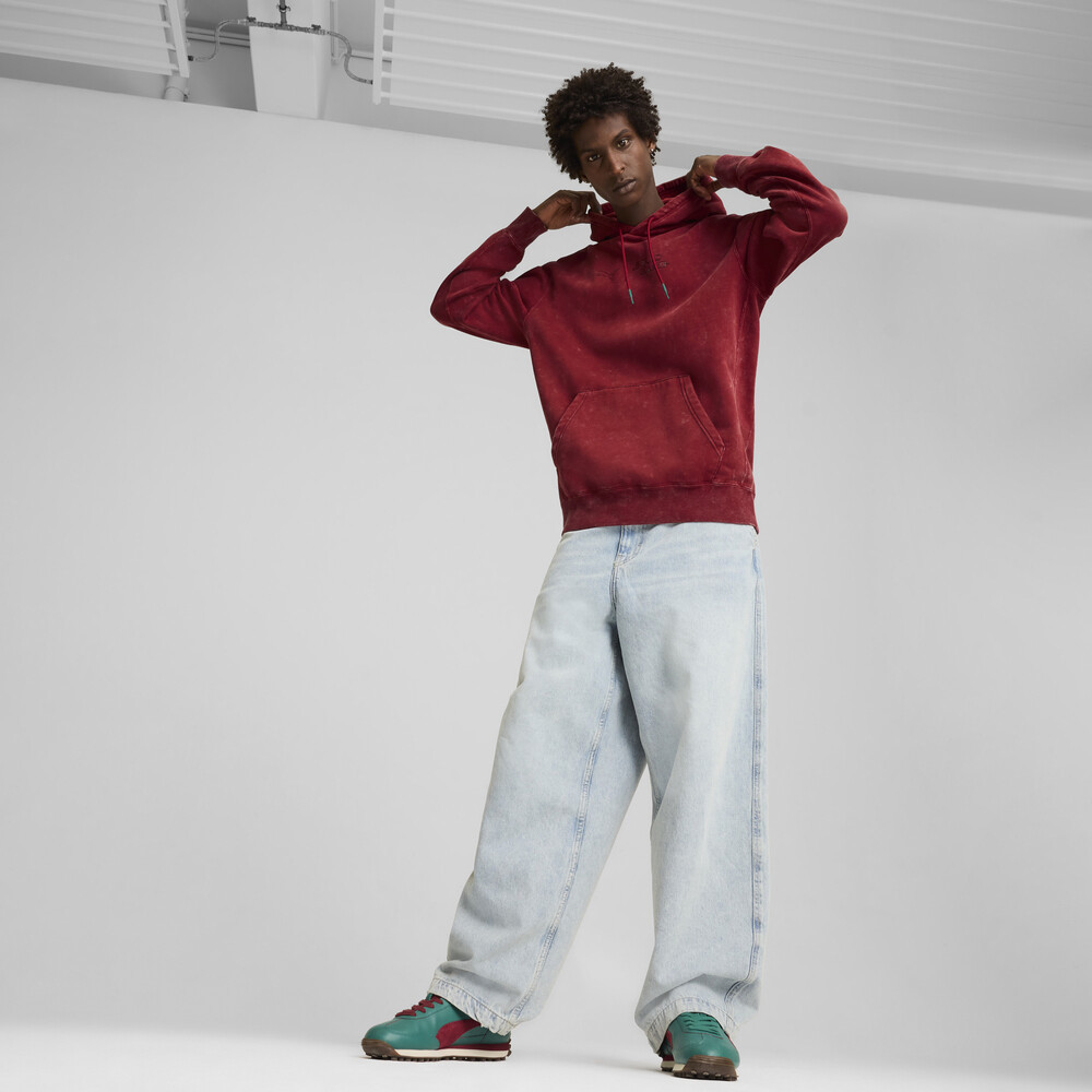 PUMA 魷魚系列圖樣長厚連帽T恤 男性