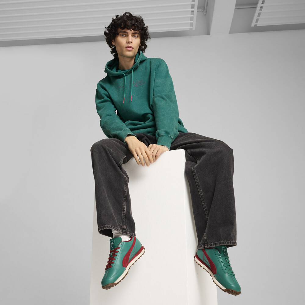 PUMA 魷魚系列圖樣長厚連帽T恤 男性