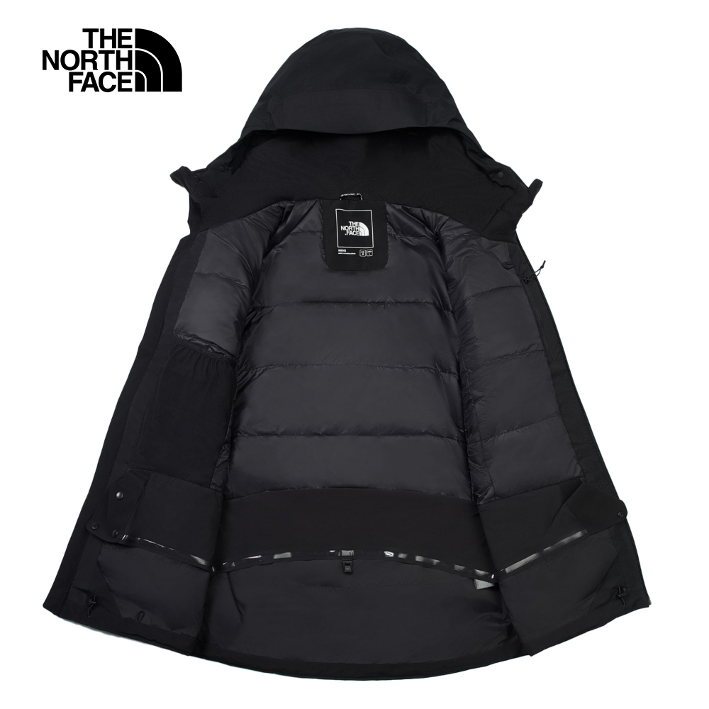 The North Face北面男款黑色Gore-Tex防水透氣連帽鋪棉外套｜82VP4H0