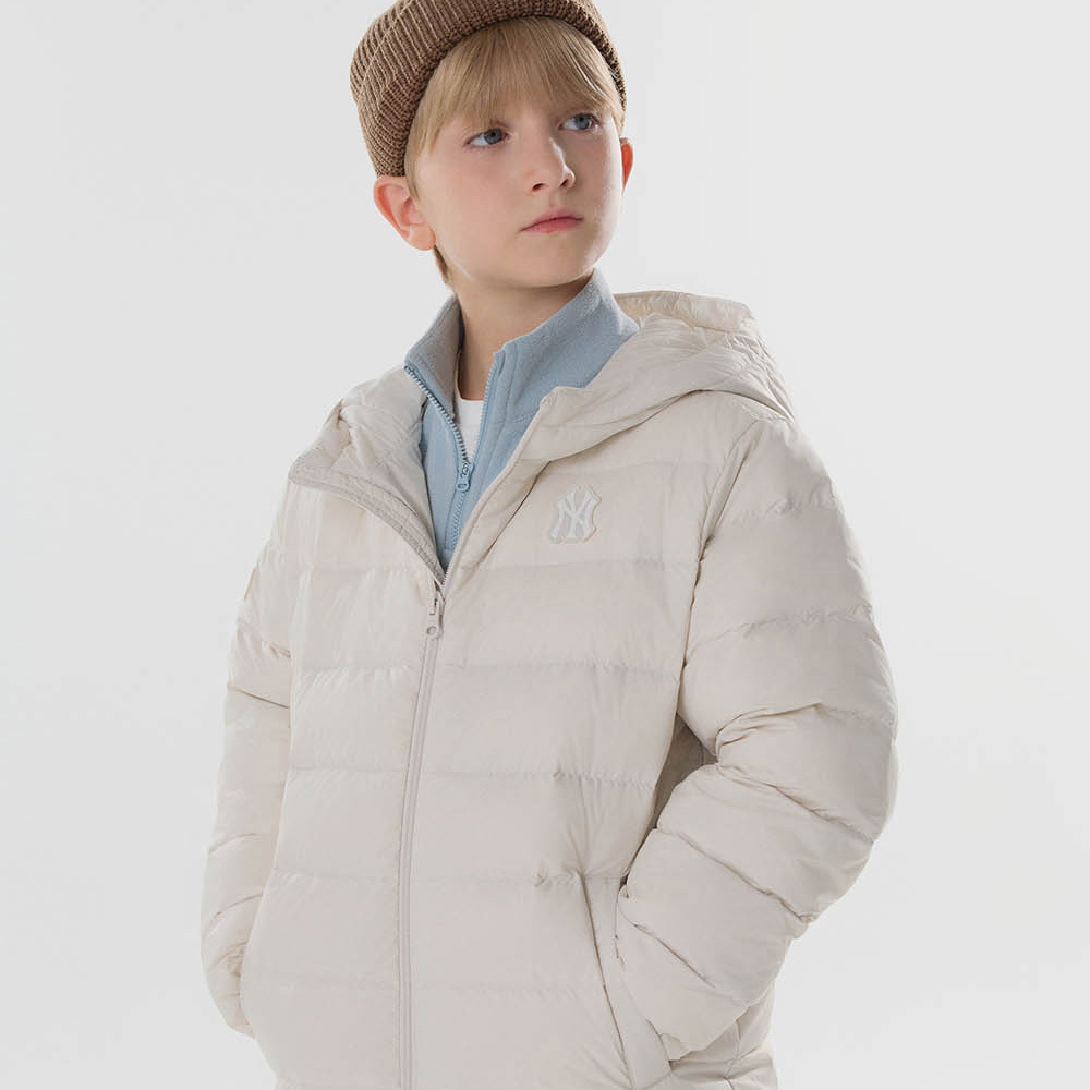 MLB KIDS 連帽羽絨外套 童裝 紐約洋基隊 (7ADJB0546-50CRM)