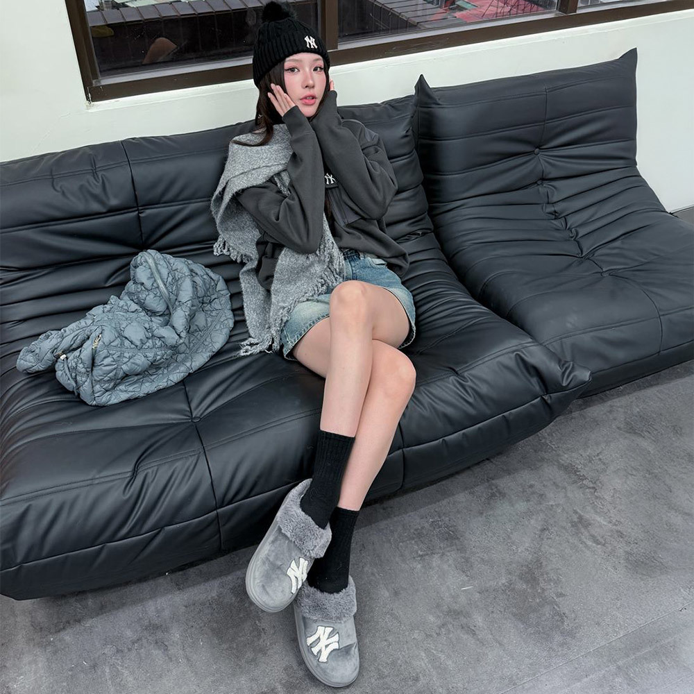 MLB Bouncer Fur Mule 懶人鞋 休閒鞋 紐約洋基隊 (3AWBPSF46-50GRS)