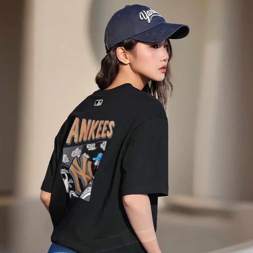 MLB 復古水洗刷舊可調式軟頂棒球帽 Varsity系列 紐約洋基隊 (3ACPV015N-50CGS)