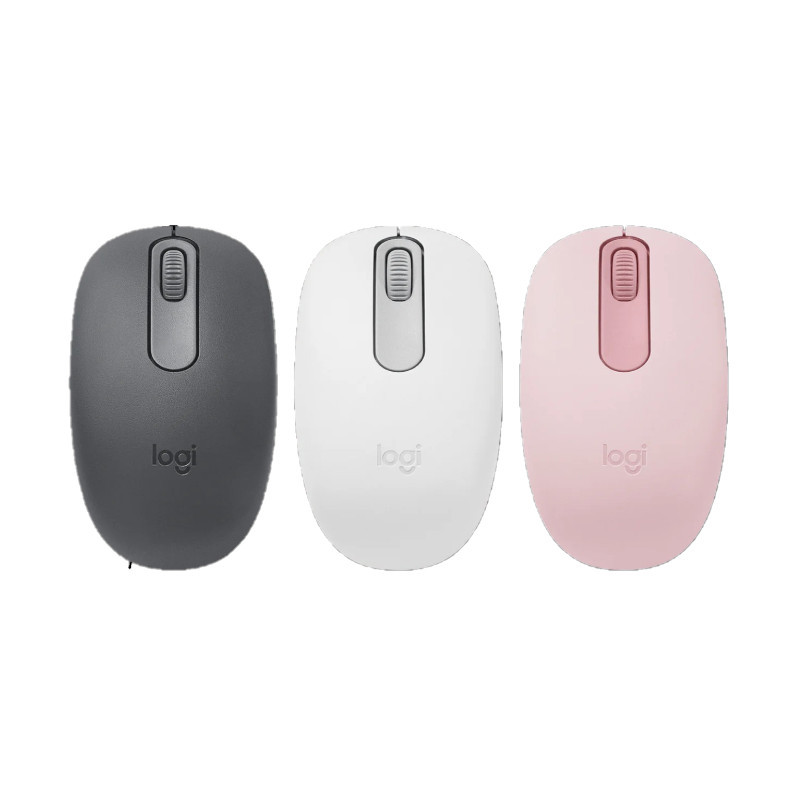 羅技Logitech 無線藍芽滑鼠(M196)-石磨黑/玫瑰粉/珍珠白