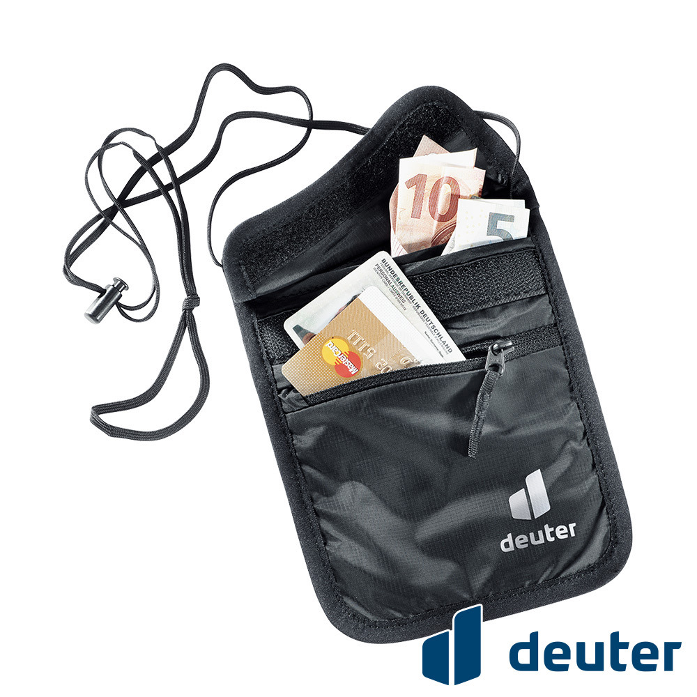 【deuter 德國】SECURITY WALLET II隱藏式錢包(3950221 黑/側背貼身袋/隨身袋/證件包)