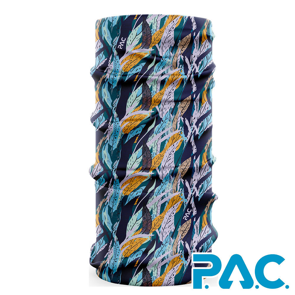 【PAC 德國】透氣排汗經典頭巾(PAC8810450 葉片交疊/透氣/抗臭/快乾/抗UV)