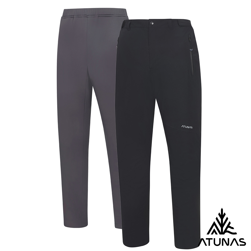 男款防水+石墨烯2件式保暖長褲(A1PA2501M黑/抗風長褲/防水長褲/保暖褲)