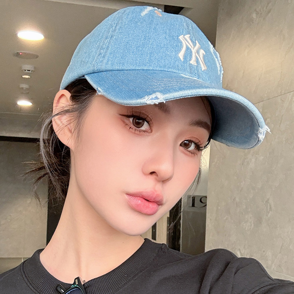 MLB 牛仔丹寧可調式軟頂棒球帽 紐約洋基隊 (3ACPVD34N-50BLL)