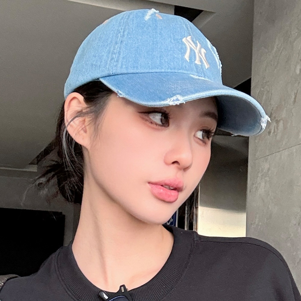 MLB 牛仔丹寧可調式軟頂棒球帽 紐約洋基隊 (3ACPVD34N-50BLL)