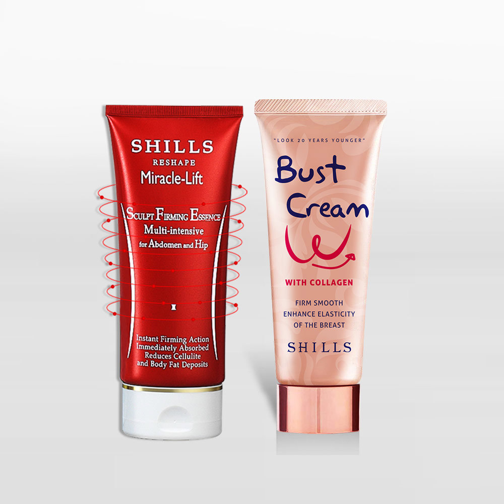 【超值CP組💝美胸纖體】SHILLS舒兒絲 緊緻彈力美胸霜*1 +「小腰曲線呼拉霜」*1 共2件