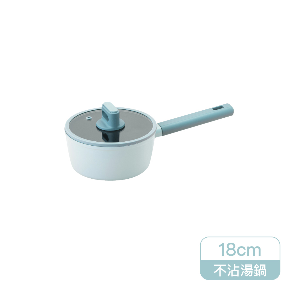 樂扣樂扣ECO BLUE鍛造陶瓷不沾IH單柄湯鍋/18cm(CAS1857IH)