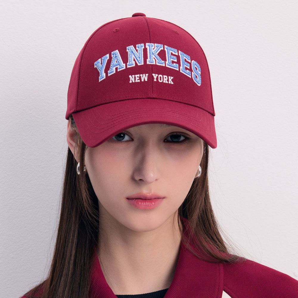 MLB 可調式硬頂水鑽Logo棒球帽 Varsity系列 紐約洋基隊 (3ACPV064N-50WIS)