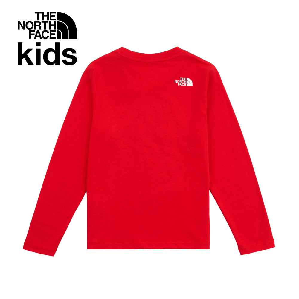 【新年款】The North Face北面兒童紅色純棉長袖上衣｜8CFY682