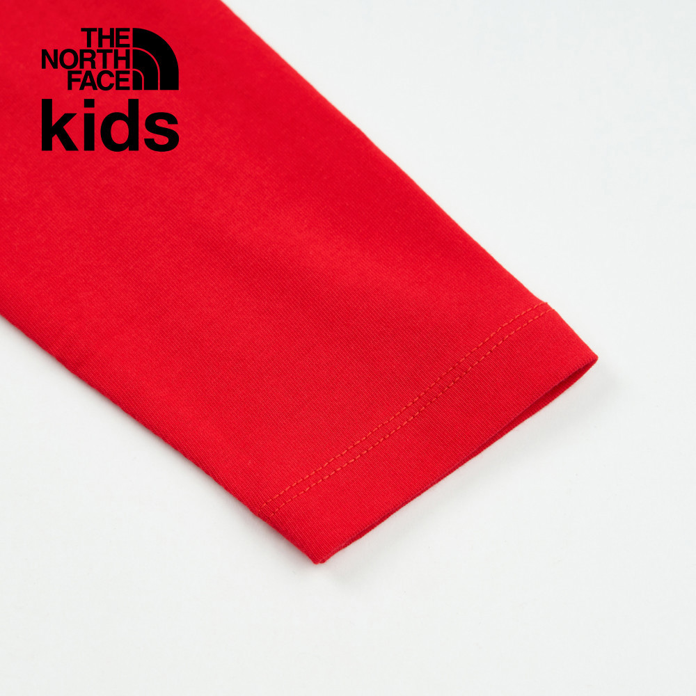 【新年款】The North Face北面兒童紅色純棉長袖上衣｜8CFY682