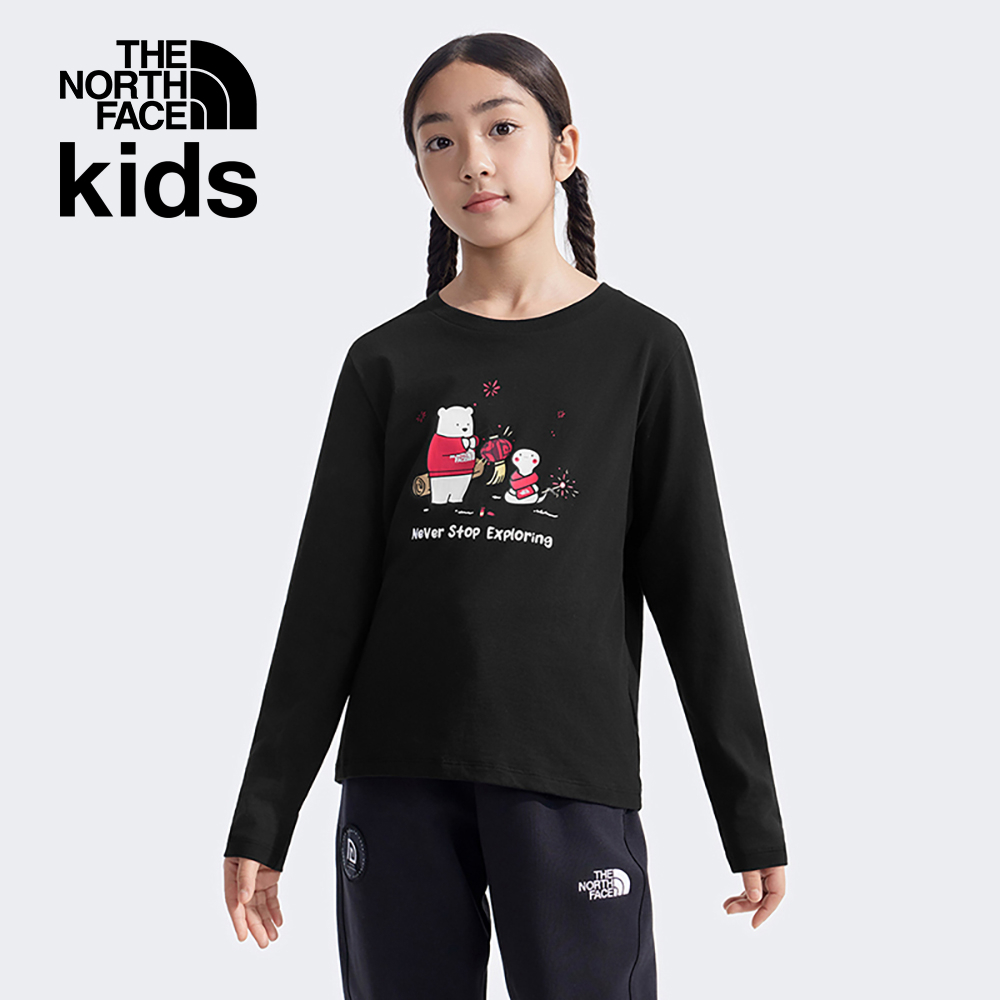 【限時搶購】兒童黑色可愛小熊與小蛇圖案長袖上衣｜8CFYJK3